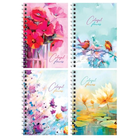 записная книжка А6 120л Цветочный стиль гребень 12790 362325