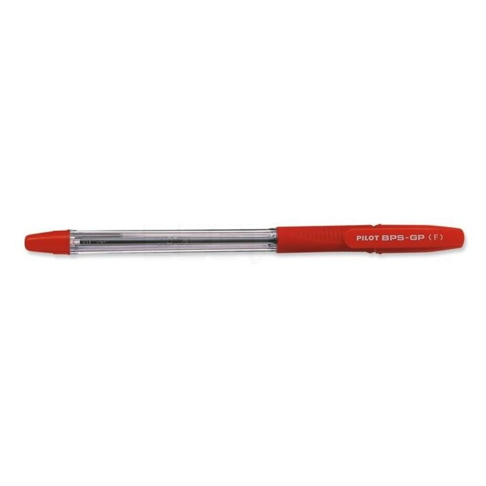 ручка шариковая PILOT BPS-GP красная, маслянная основа, резиновая вставка