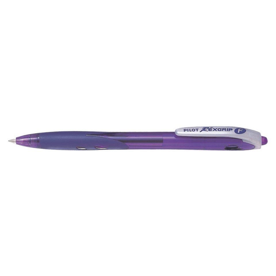 ручка шариковая PILOT автоматическая REXGRIP BPRG-10R фиолетовая, масляная основа