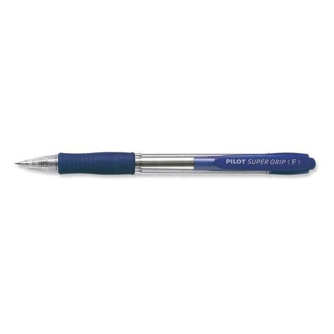 ручка шариковая PILOT автоматическая SUPERGRIP BPGP-10R синяя, маслянная основа, резиновая вставка