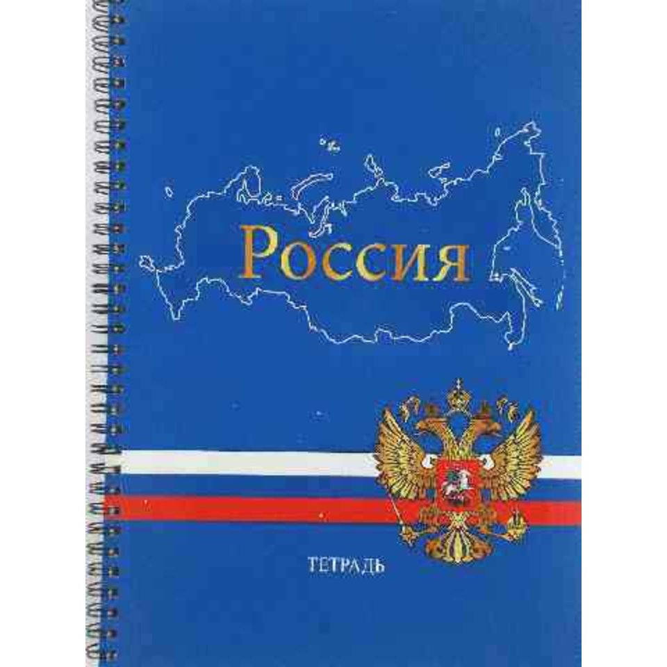 тетрадь А4 96 листов Государственная символика на спирали в клетку 4964154