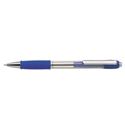 ручка шариковая PILOT автоматическая SUPERGRIP BPGP-20R синяя, маслянная основа, резиновая вставка, металлический наконечник клип