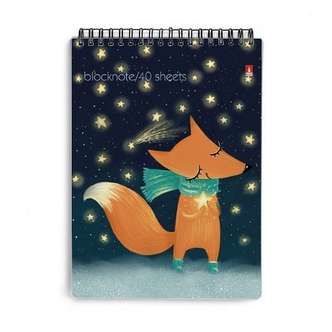 блокнот А6 40 листов "ВОЛШЕБНЫЕ ЛИСЫ" на гребне 3-40-249