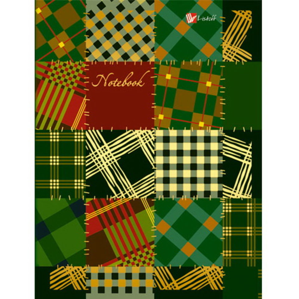 книга для записи А6 80 листов твердая обложка ляссе Разноцветные заплатки 6801271