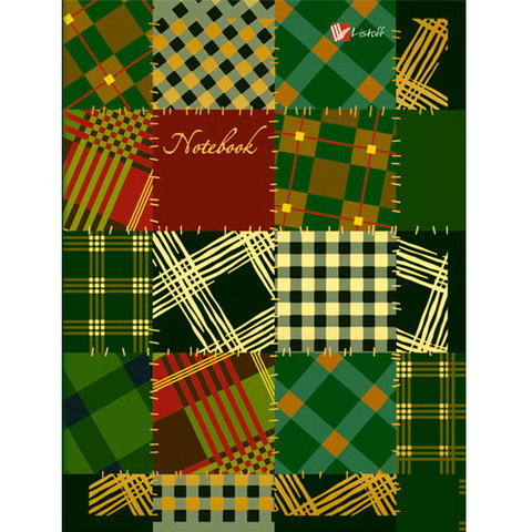 книга для записи А6 80 листов твердая обложка ляссе Разноцветные заплатки 6801271