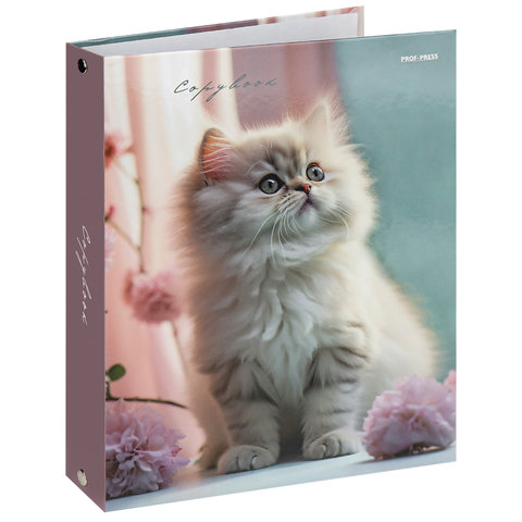 тетрадь на кольцах 80 листов Светлый Котенок и Цветы 2346