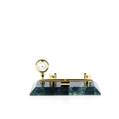 настольный набор Часы, ручка 7102-0 материал: зеленый мрамор