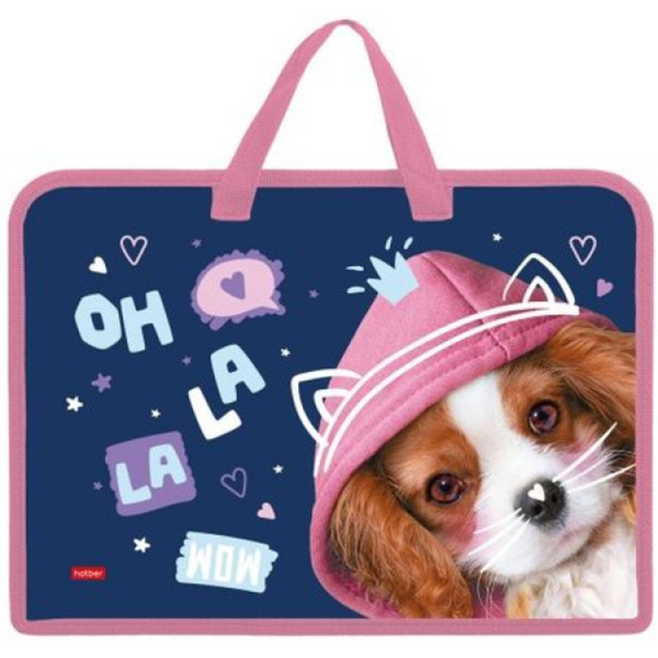 папка для тетрадей А4 с ручками Милый щенок пластик 084282