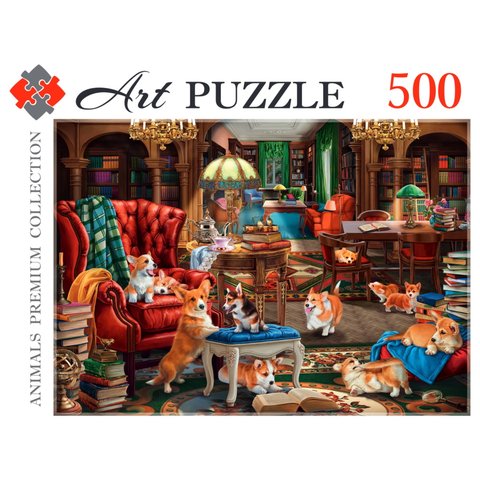 пазл 500 элементов ArtPuzzle Корги В Библиотеке ф500-0440