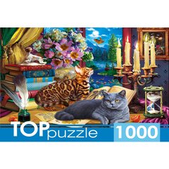 пазл 1000 элементов Коты У Ночного Окна TopPuzzle фтп1000-9852
