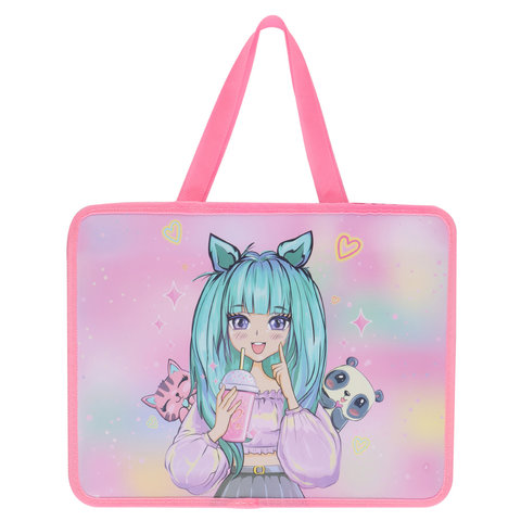 папка для тетрадей с ручками Anime Girl аниме пластик 230911