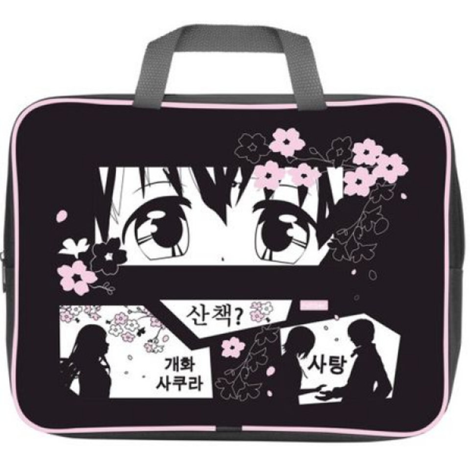 папка для тетрадей А4 с ручками Романтика аниме текстиль 085359