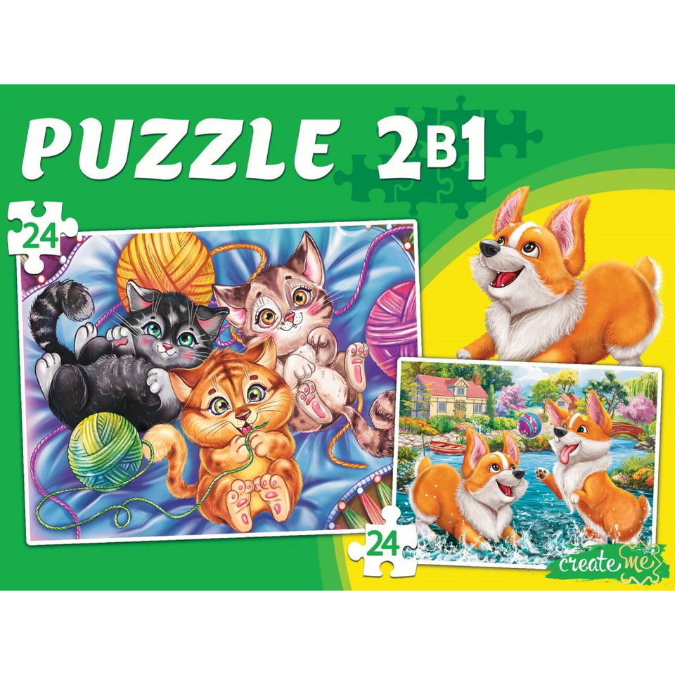 пазлы 24 макси Котята щенки п24-7247