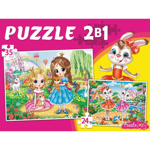 пазлы 35 макси Принцессы зайчики пм24-35-8106