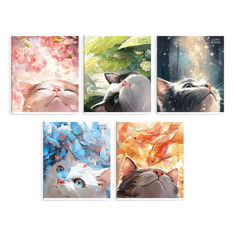 тетрадь 48л Лучезарный кот клетка 66698