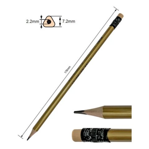 карандаш простой Metallic круглый с ластиком HB 43017