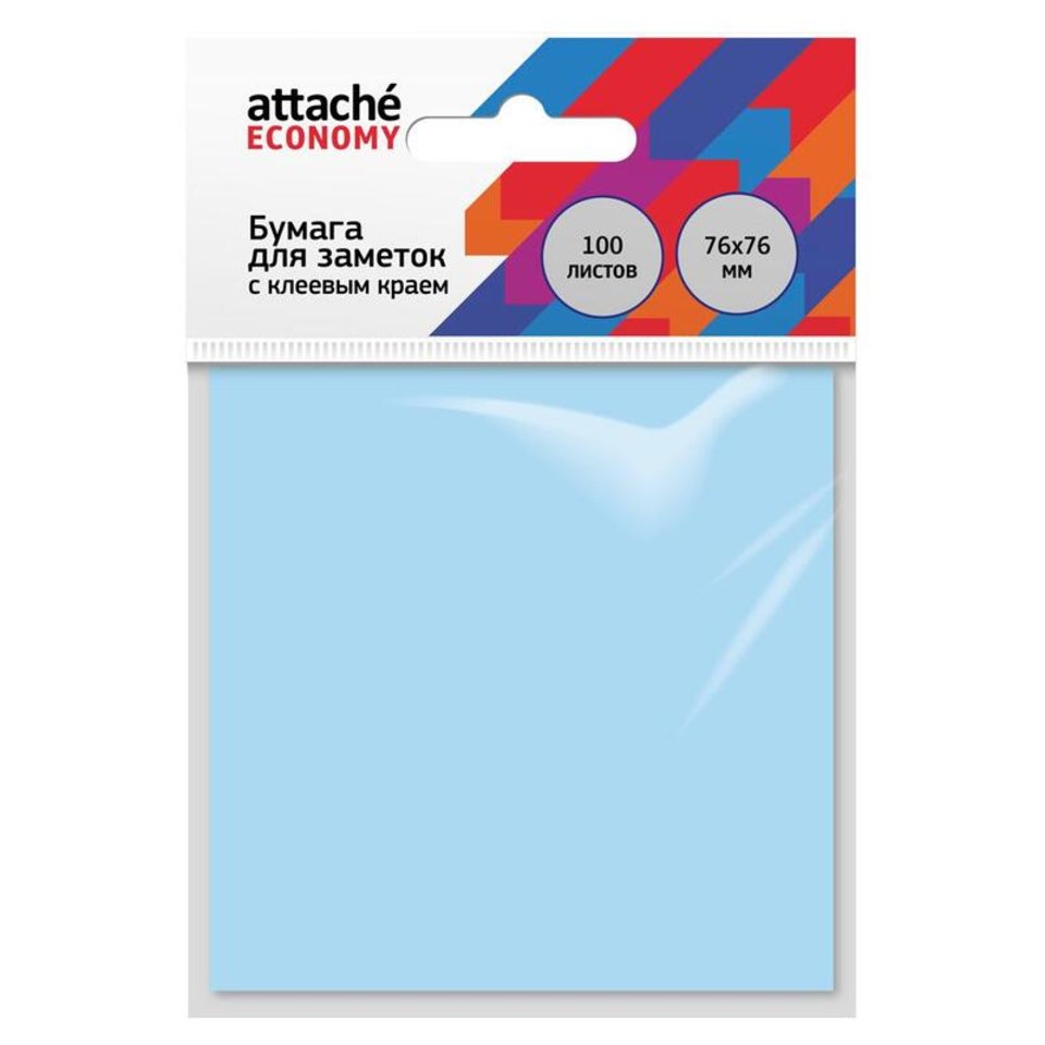 бумага с липким слоем 76х76мм 100л синяя Attache Economy Пастель 1407988
