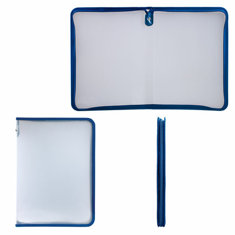 папка для тетрадей А4 на молнии прозрачная 271713