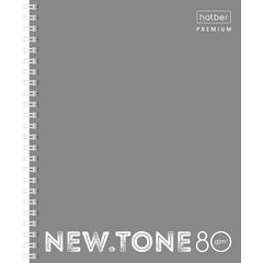 тетрадь 80 листов NEWtone PASTEL на гребне Серый Жемчуг 05054 067713