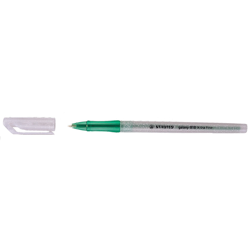 ручка шариковая STABILO Galaxy 818 зеленая, пластиковая вставка