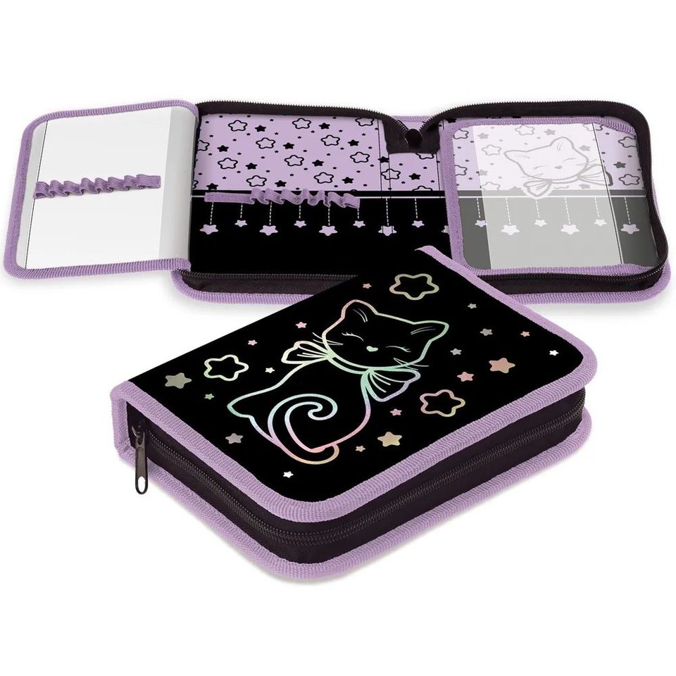 пенал для девочки Звездный Котик с 2 планками 74284 085407