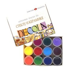 краски акриловые художественные набор 12 цветов DECOLA Стекло Керамика