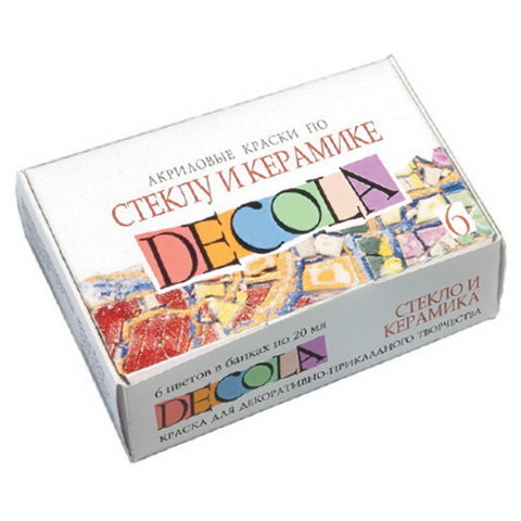 краски акриловые художественные набор 5 цветов DECOLA Стекло Керамика 20мл
