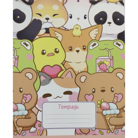 тетрадь 24 листа зверята тм-трв-21