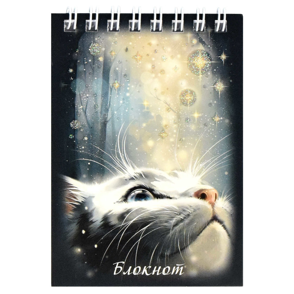 блокнот А7 40 листов Кот Со Звездами на гребне 68158