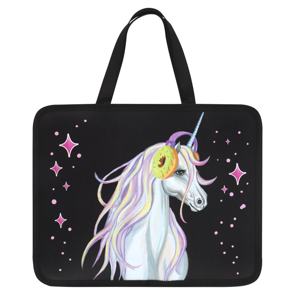 папка для тетрадей с ручками Единорог пластик 240574