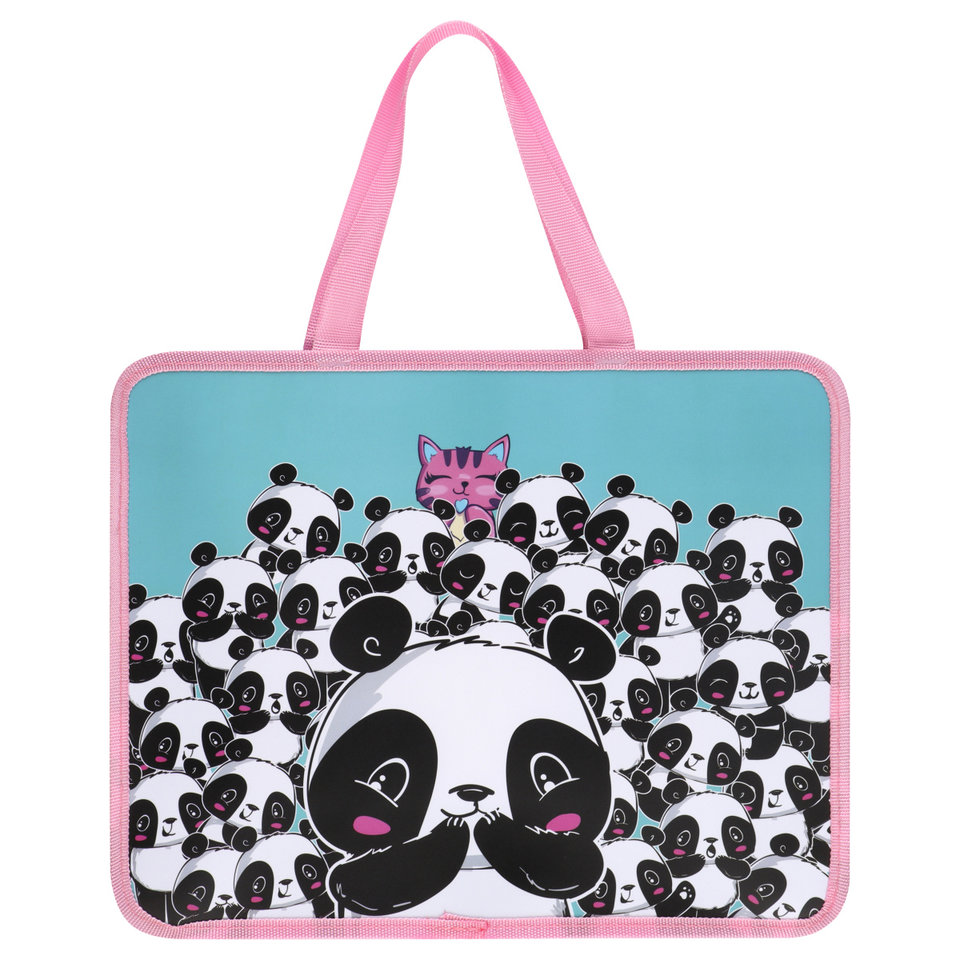 папка для тетрадей с ручками Панда пластик 240564