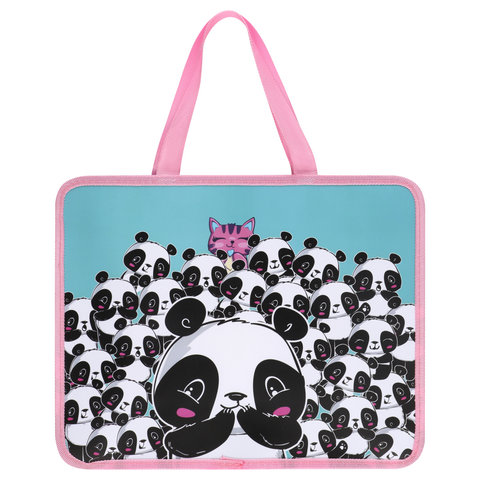 папка для тетрадей с ручками Панда пластик 240564