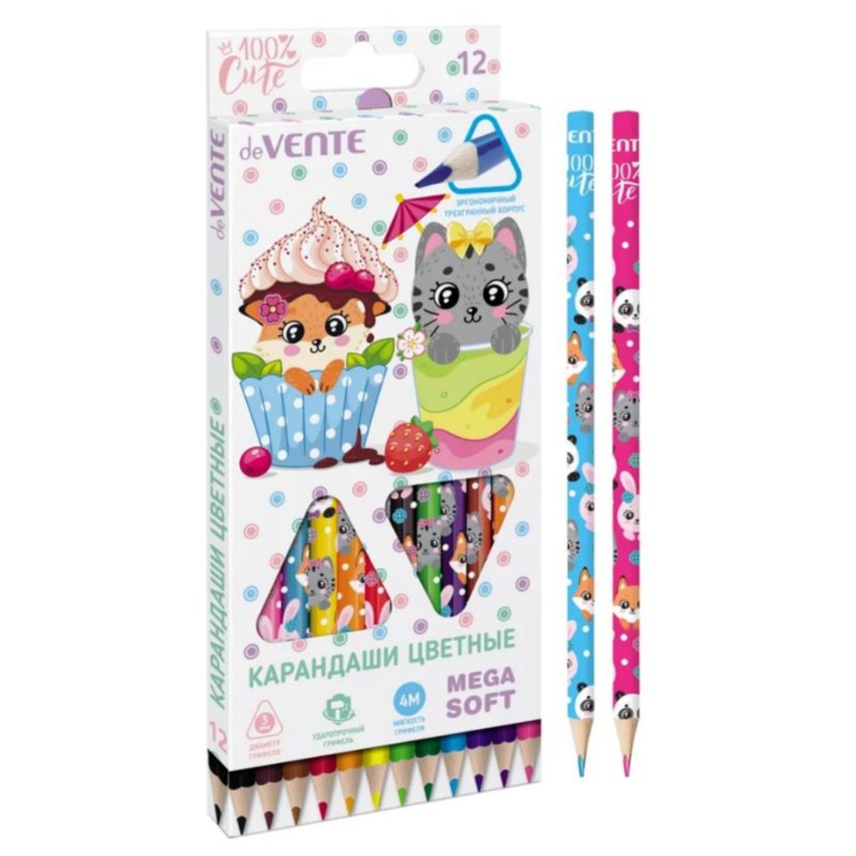 цветные карандаши 12цв Cute трехгранные цветной корпус 5022128