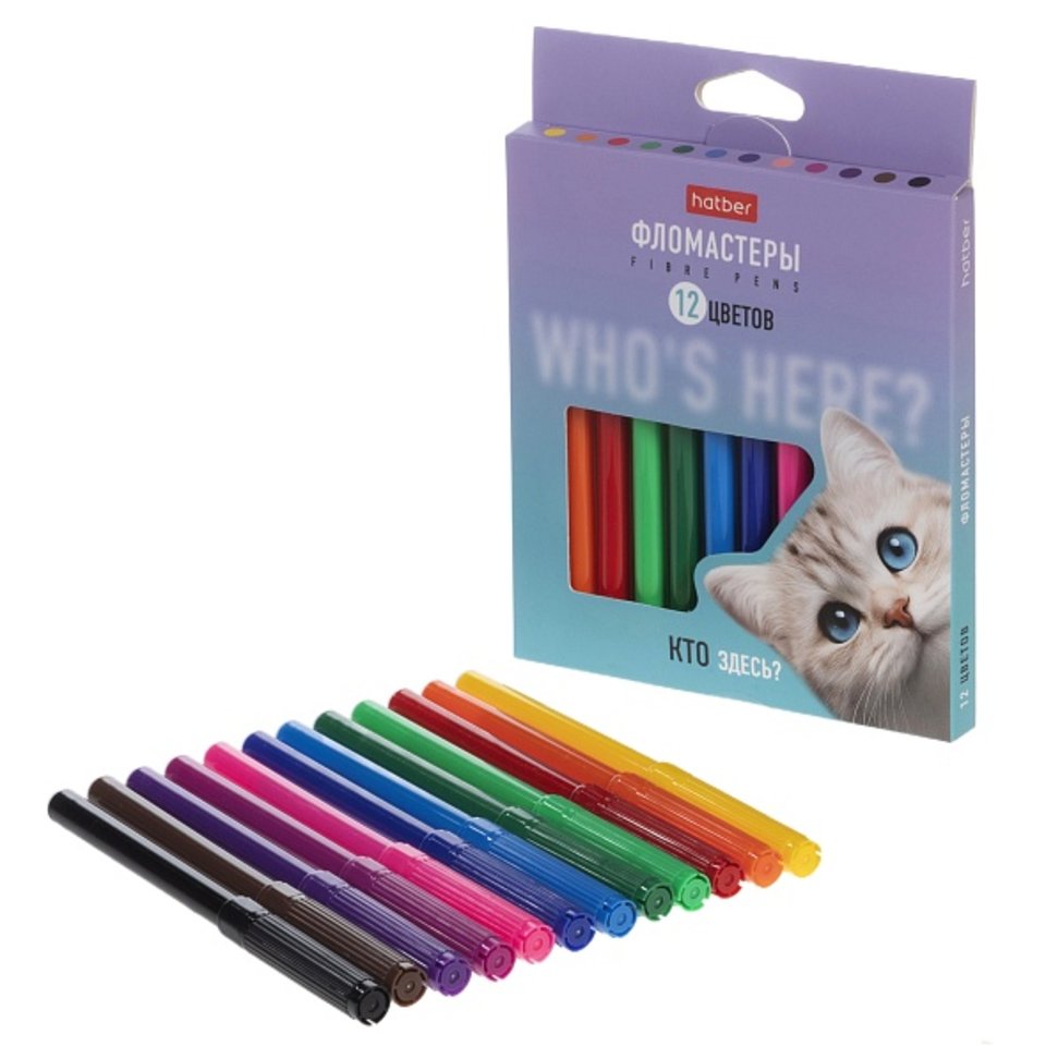 фломастеры 12цв Кто здесь?/животные 094113/dv-3601-12a