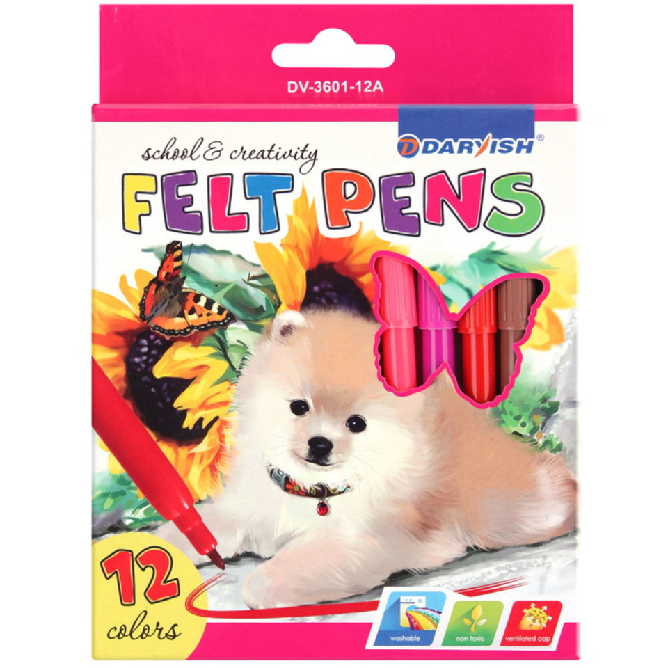 фломастеры набор 12 цветов Животные dv-3601-12a/5081918