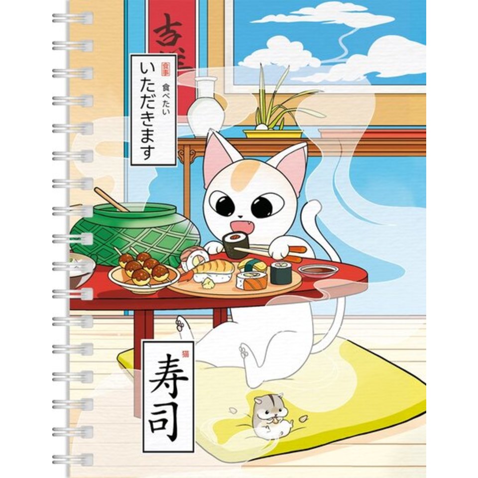 записная книжка А6 64 листа Котик И Суши Точкабук 13985-0