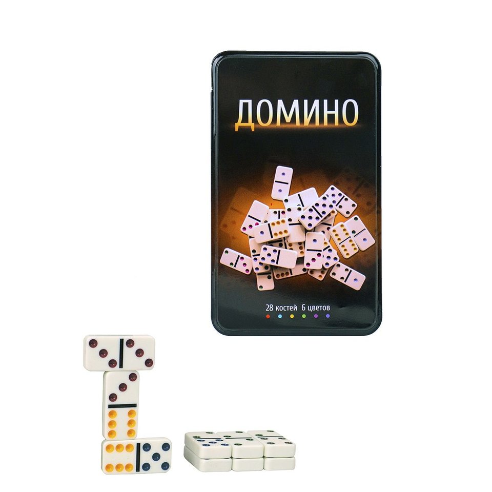 игра настольная Домино в металлической коробке an02564