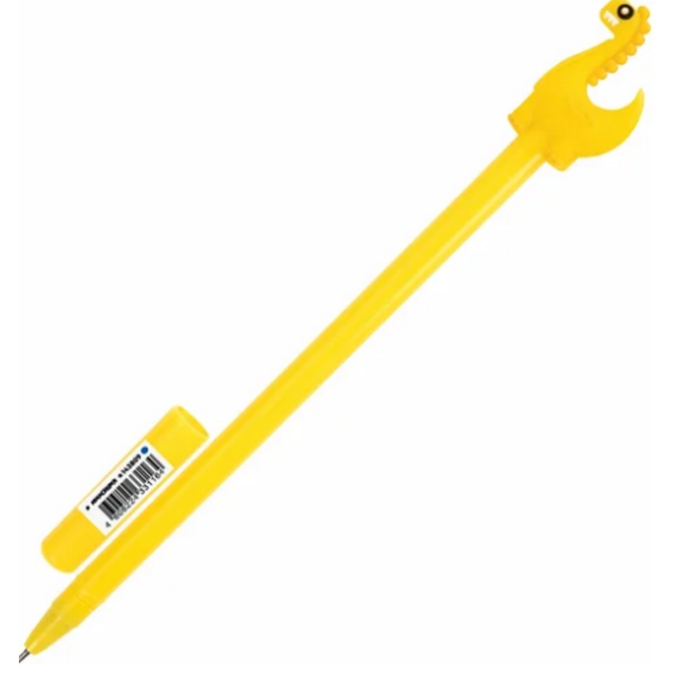 ручка динозаврик синяя, ассорти 0,7мм юнландия 143809