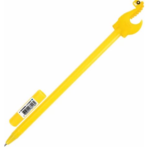 ручка динозаврик синяя, ассорти 0,7мм юнландия 143809