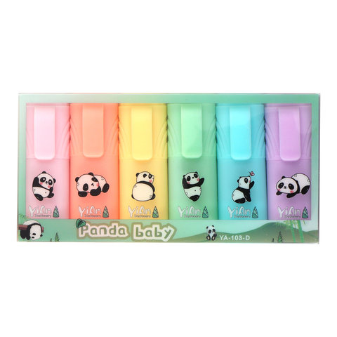 маркеры текстовыделители набор 6 цветов Панда 241717 3409191