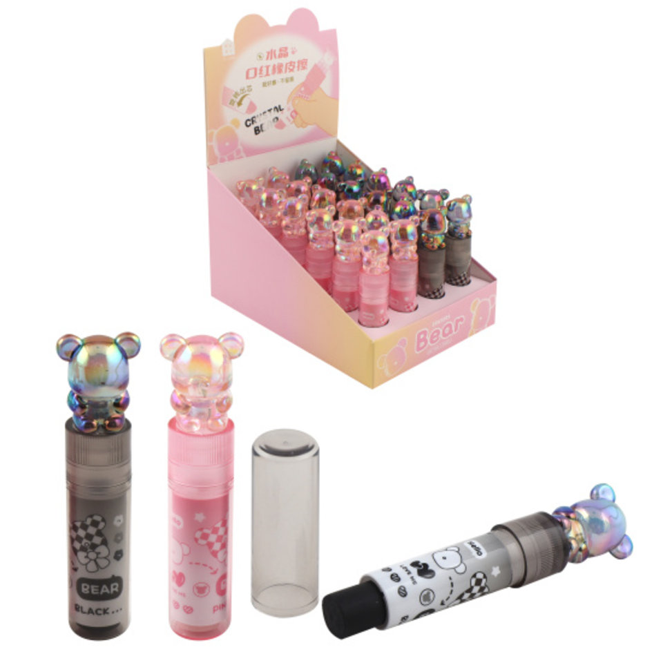 ластик Мишка пластиковый футляр 241683