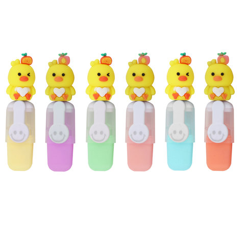 маркеры текстовыделители набор 6 цветов скошенный наконечник Утята 241714 3409193