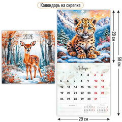 календарь настенный 12 листов 29х29 Пушистые Друзья 9510 2026г