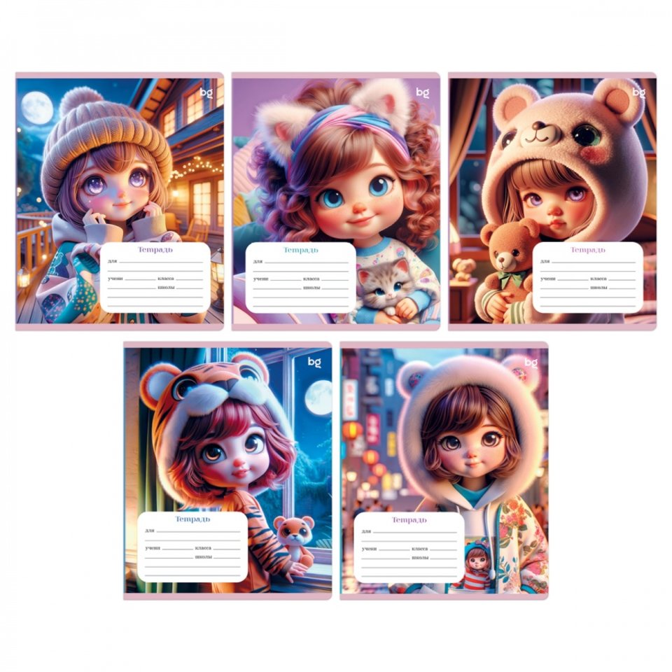 тетрадь 12л Маленькие девочки клетка 62762 372487