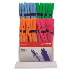 ручка шариковая STABILO Liner 808/80 флюоресцентые цвета корпуса ручек, ассорти