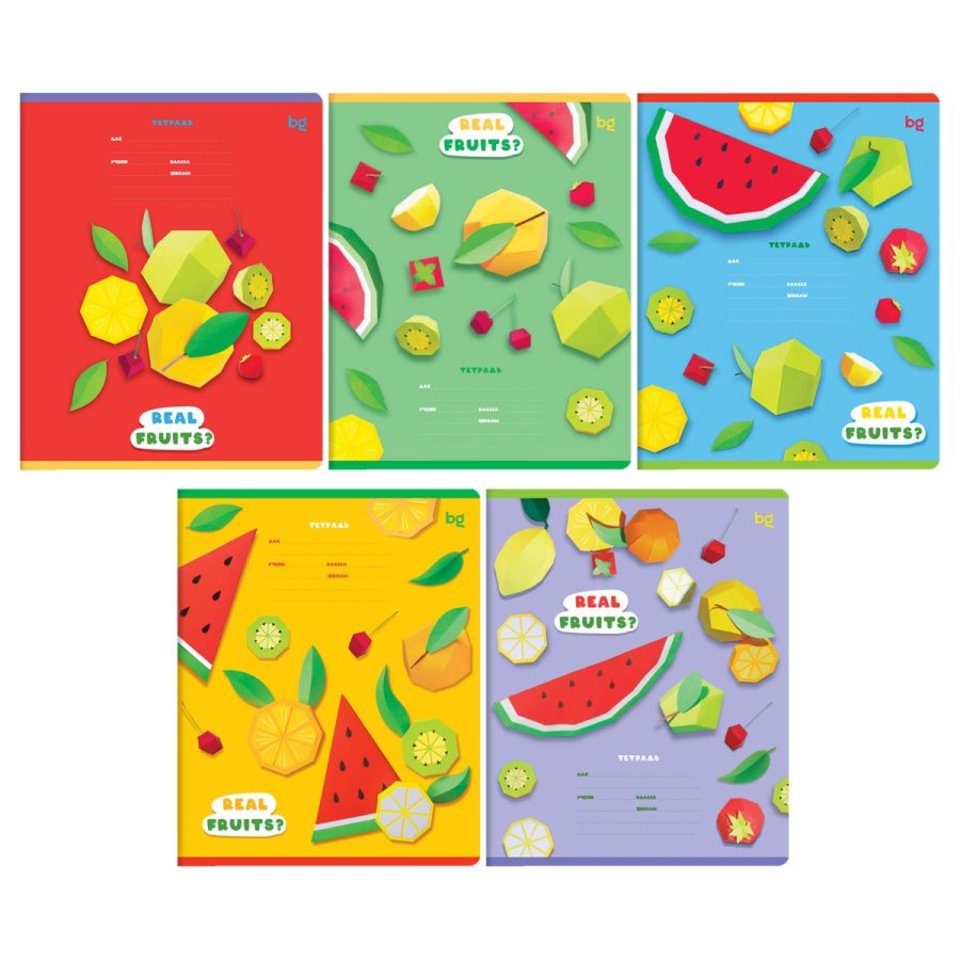 тетрадь 12л Настоящие фрукты крупная клетка 55432 364926