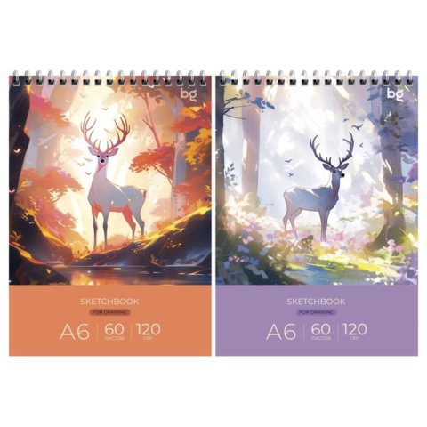 скетчбук А6 60л Сказочный олень гребень 120г/м 61990 371483
