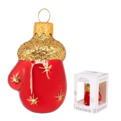 игрушка стеклянная Варежка 6см фу-172/1