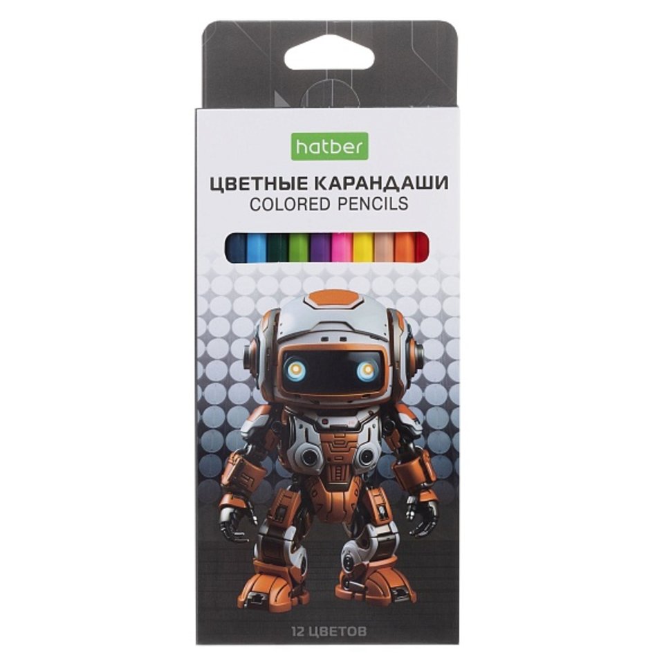 цветные карандаши 12цв Робот картонная упаковка cs_084395