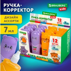 корректирующий карандаш 6мл металлический наконечник Зверята 272493/231433